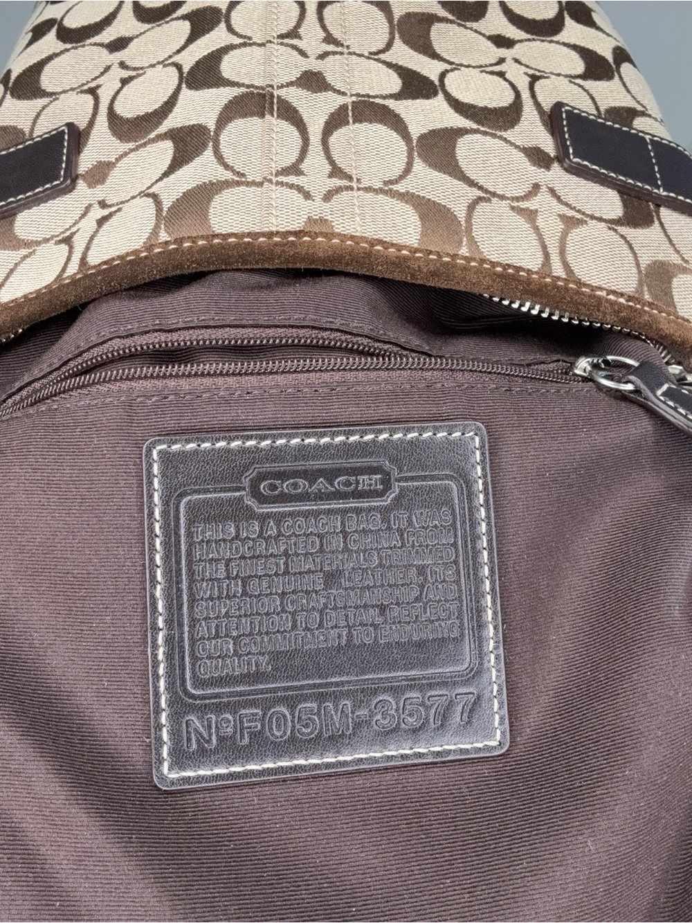 Coach SoHo Slim Duffle Brown Suede trim - Picture 3 of 17
